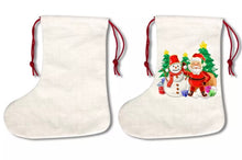 Load image into Gallery viewer, Linen Xmas stocking