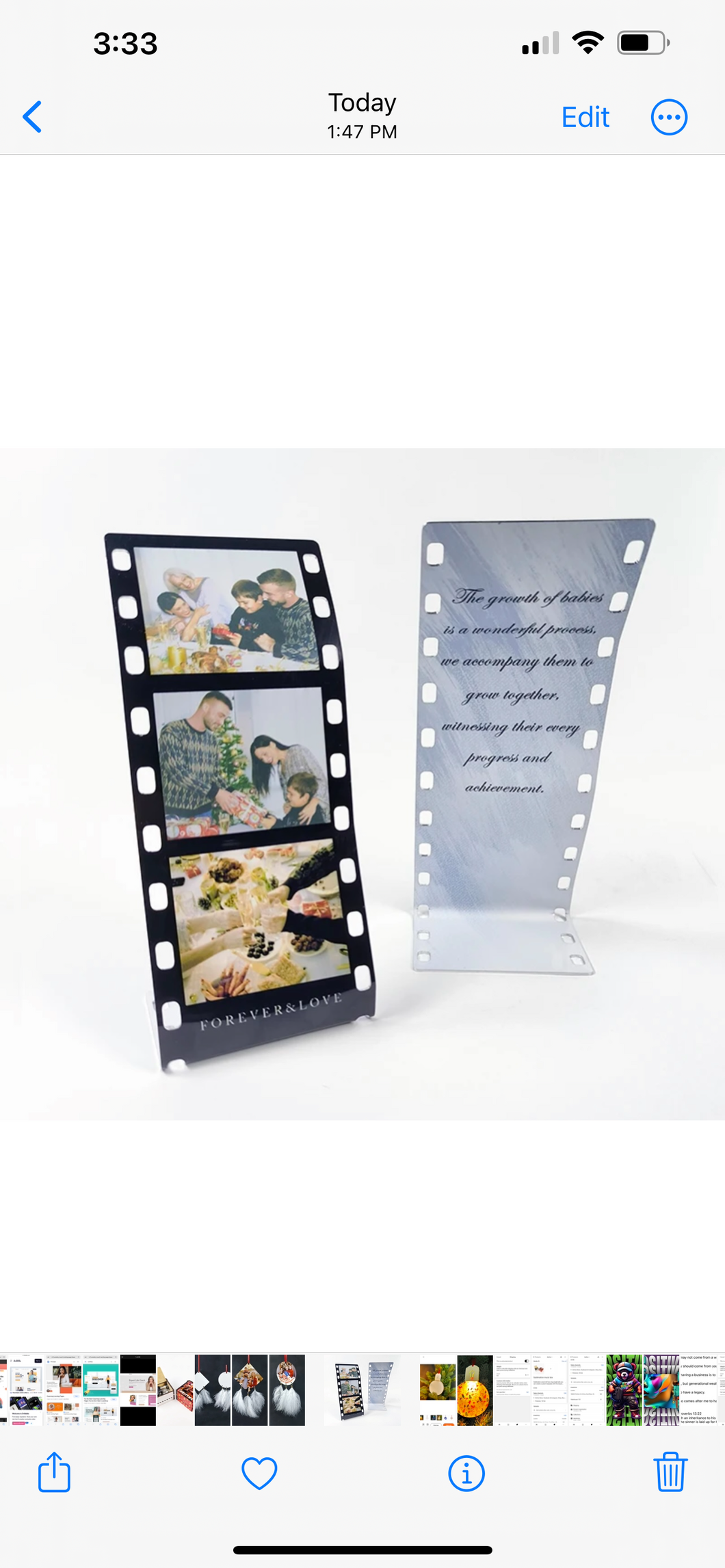 Sublimation film stand pic