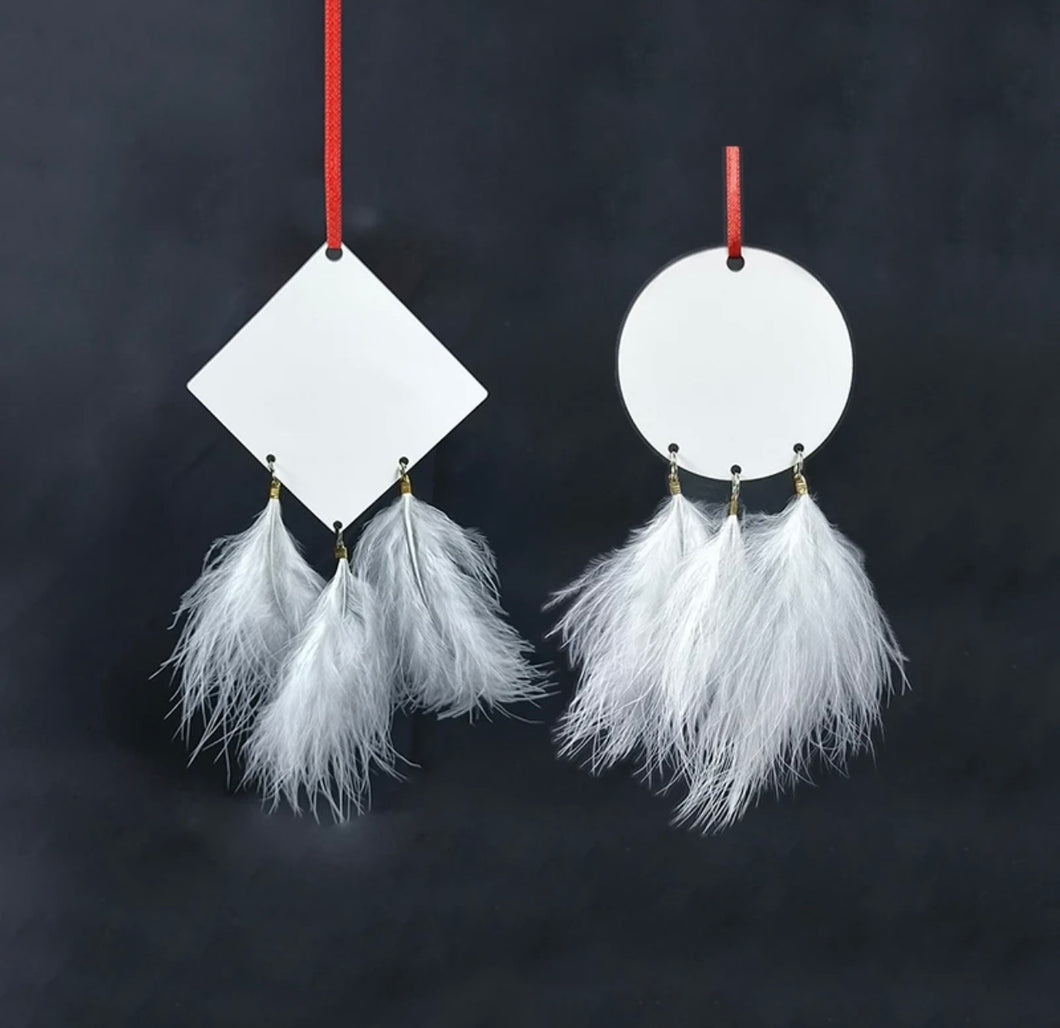 Sublimation feather ornaments